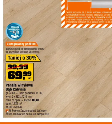 Panele winylowe Dąb Calvinia promocja w OBI