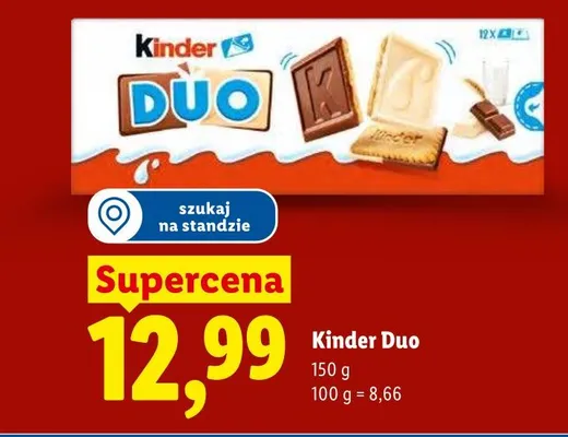 Ciasteczka Kinder Duo 12-pak promocja w Lidl