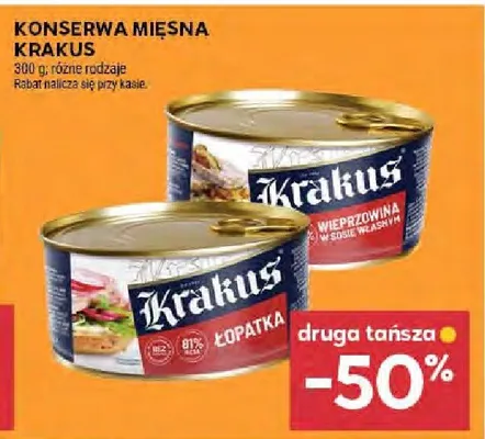 Konserwa mięsna krakus promocja w Stokrotka