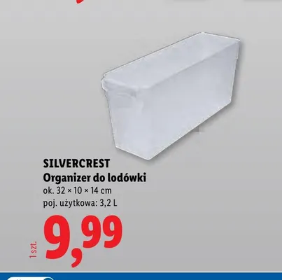 Organizer do lodówki Silvercrest 32x10x14 cm 3,2 l promocja w Lidl