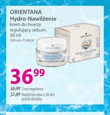 Krem do twarzy regulujący sebum ORIENTANA Hydro-Nawilżenie promocja w Hebe