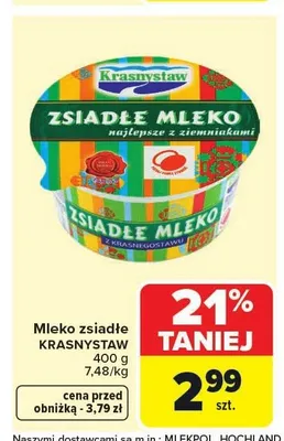 Mleko zsiadłe KRASNYSTAW promocja w Carrefour