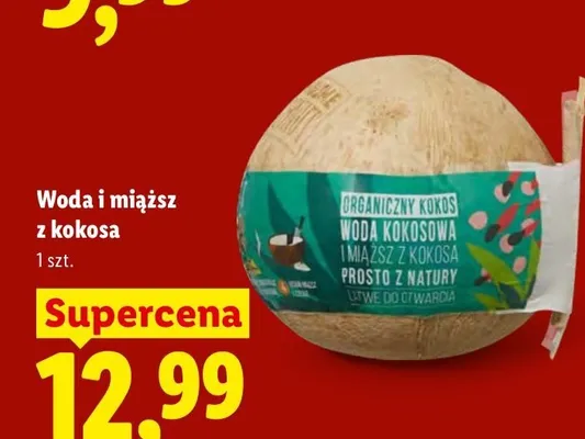 Woda i miąższ z kokosa promocja w Lidl