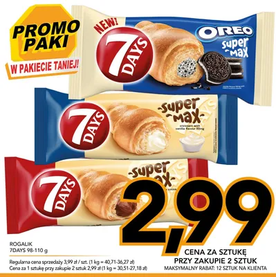 Rogalik 7Days Super Max o smaku waniliowym promocja w Kupiec