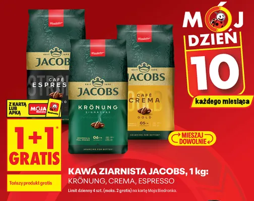 Kawa ziarnista Jacobs Crema promocja w Biedronka