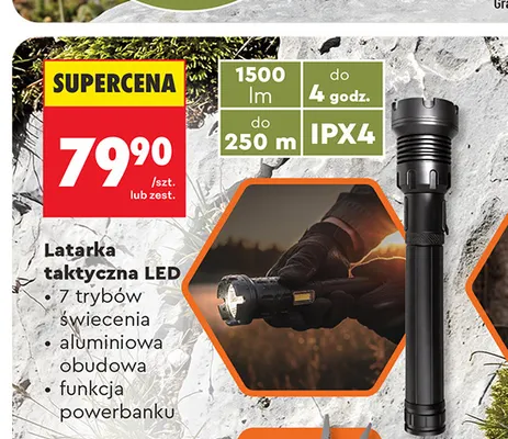 Latarka taktyczna LED Wild Trek promocja w Biedronka