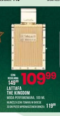 Woda perfumowana Lattafa The Kingdom promocja w Drogerie Natura