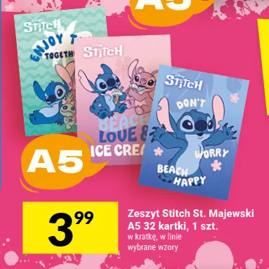 Zeszyt Stitch St. Majewski A5 32 kartek promocja w Twój Market