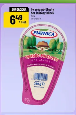 Twaróg półtłusty bez laktozy klinek Piątnica promocja w POLOmarket