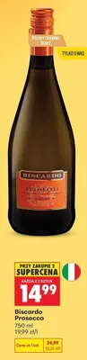 Wino Biscardo Prosecco półwytrawne białe promocja w Biedronka