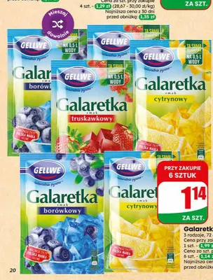 Galaretka smak cytrynowy Gellwe promocja w Dino