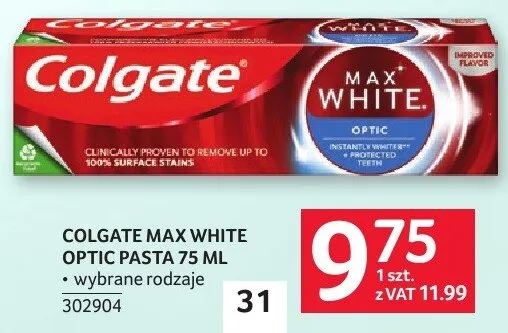 Pasta do zębów Colgate Max White Optic promocja w Selgros