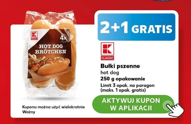 Bułki pszenne hot dog K-Classic promocja w Kaufland