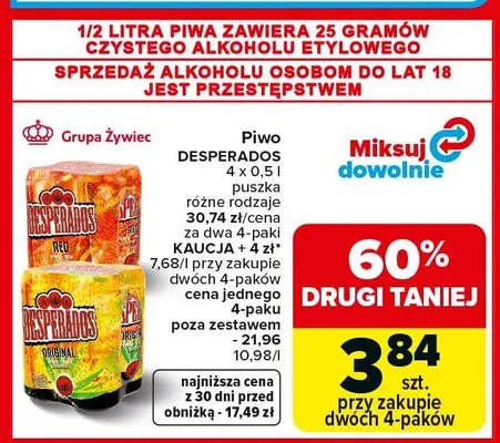 Piwo Desperados promocja w Carrefour