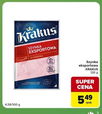 Szynka eksportowa Krakus promocja w Carrefour Express