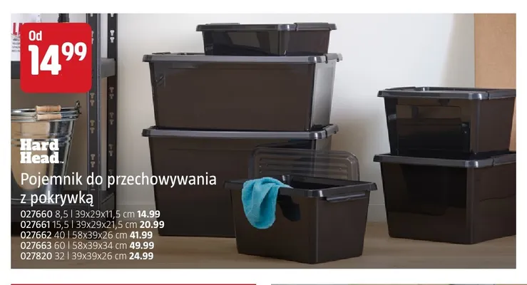 Pojemnik do przechowywania z pokrywką 15,5 l Hard Head promocja w Jula