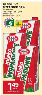 Mleko UHT wypasione 3,2% promocja w Stokrotka
