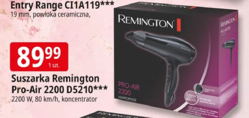 Suszarka Remington Pro-Air 2200 D5210 2200W 80km/h z koncentratorem promocja w Leclerc
