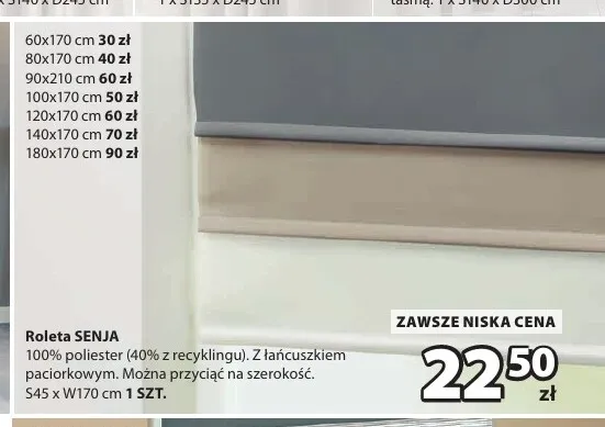 Roleta Senja 100x170 cm promocja w Jysk
