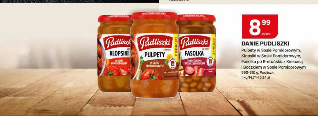Fasolka po bretońsku z kiełbasą i boczkiem w sosie pomidorowym Pudliszki promocja w Chorten