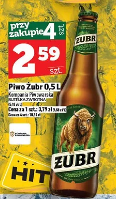 Piwo Żubr Kompania Piwowarska promocja w TOPAZ