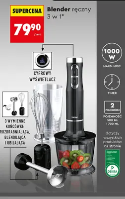 Blender ręczny 3 w 1 Hoffen promocja w Biedronka