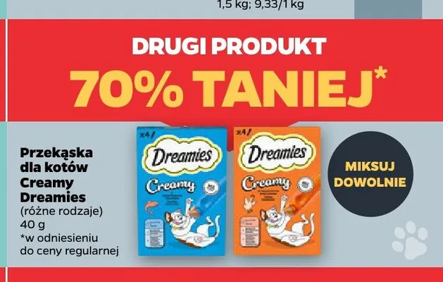 Przekąska dla kotów Creamy Dreamies promocja w Netto