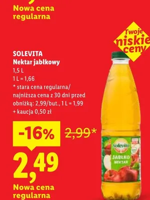 Nektar jabłkowy Solevita promocja w Lidl