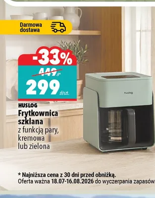 Frytkownica szklana Huslog promocja w Biedronka Home