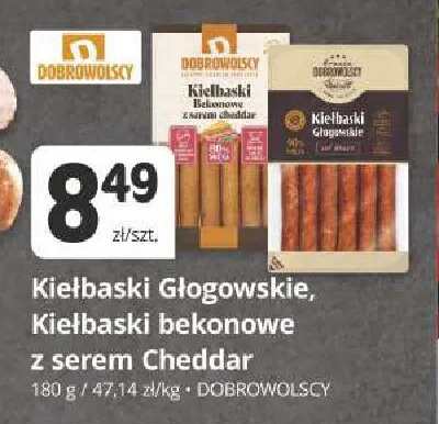 Kiełbaski bekonowe z serem cheddar Dobrowolscy promocja w Marketvita