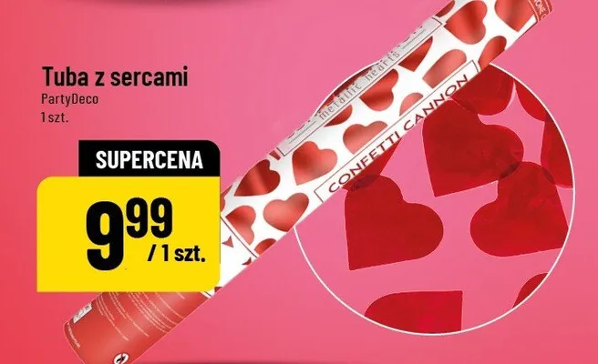 Tuba z sercami PartyDeco promocja w POLOmarket