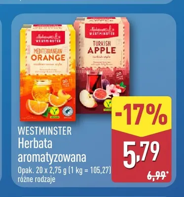 Herbata aromatyzowana Turkish Apple Westminster promocja w Aldi