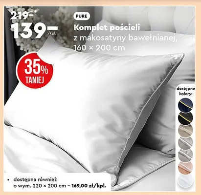 Komplet pościeli z makosatyny bawełnianej 160x200 cm promocja w Biedronka Home