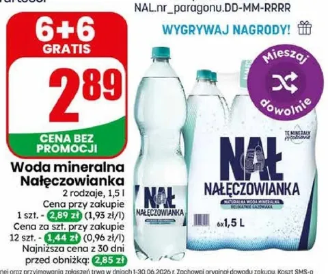 Woda mineralna delikatnie gazowana Nałęczowianka promocja w Dino