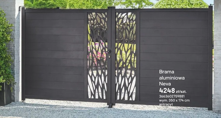 Brama aluminiowa Neva antracyt promocja w Castorama