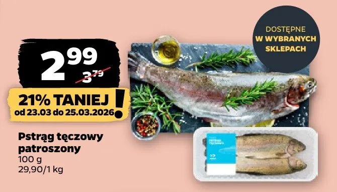 Pstrąg tęczowy patroszony promocja w Netto