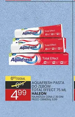 Pasta do zębów Aquafresh Total Effect promocja w Wafelek