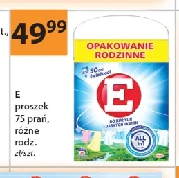 Proszek do prania E 75 prań promocja w Drogerie Laboo