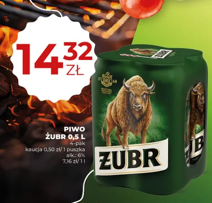 Piwo Żubr 4-pak 500 ml promocja w Duży Ben