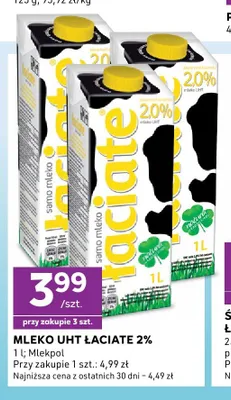 Mleko UHT Łaciate 2% promocja w Stokrotka
