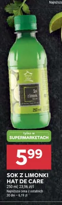 Sok z limonki Hat De Care promocja w Stokrotka