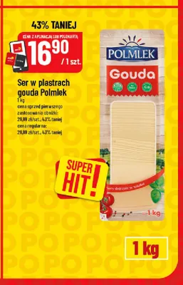 Ser w plastrach Gouda Polmlek promocja w POLOmarket