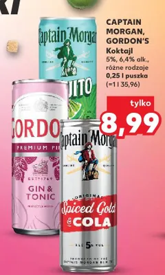 Koktajl Captain Morgan Spiced Gold & Cola promocja w Kaufland
