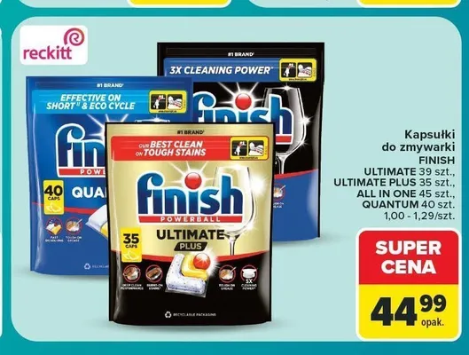 Kapsułki do zmywarki Finish All in One promocja w Carrefour