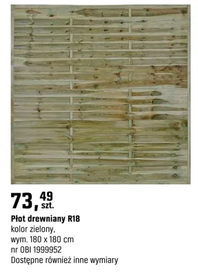 Płot drewniany R18 promocja w OBI