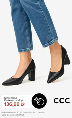 Czółenka na słupku Nine West promocja w CCC