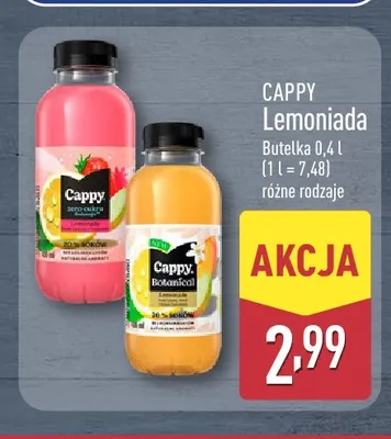 Lemoniada Cappy zero cukru promocja w Aldi