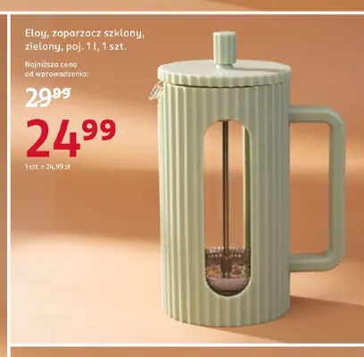 Zaparzacz szklany zielony 1 l Eloy promocja w Rossmann