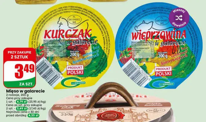 Mięso w galarecie Kurczak Gwarek promocja w Dino