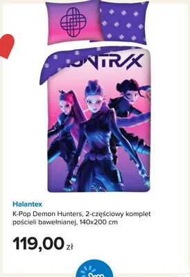 Komplet pościeli bawełnianej Halantex K-Pop Demon Hunters 2-częściowy 140x200 cm promocja w Smyk